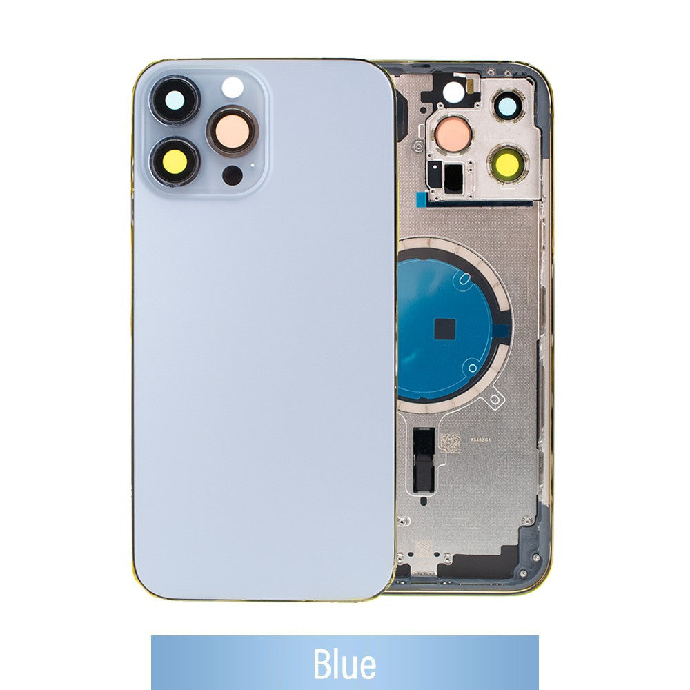 Rear Housing for iPhone 13 Pro Max (NO LOGO)-Blue Rear Housing for iPhone 13 Pro Max (NO LOGO)-Blue